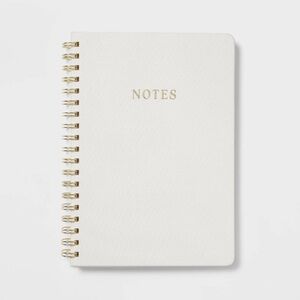 96 Sheet College Ruled Journal 7"x10" Spiral Cream Linen - Threshold